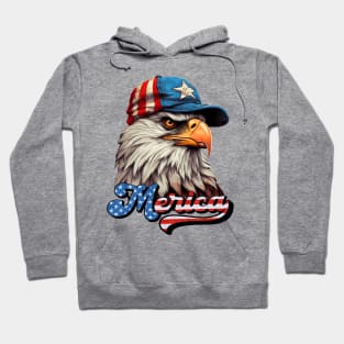 Merica Patriotic USA Eagle 4th of July Hoodie